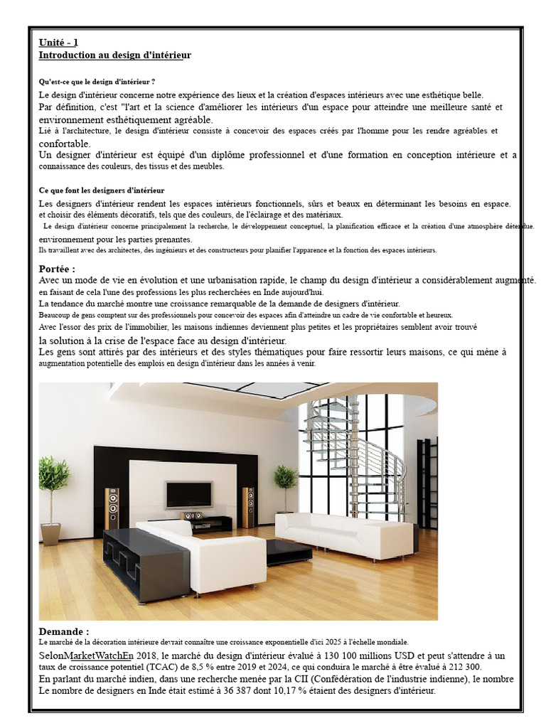 Introduction au design d'intérieur et carrière | PDF | Conception ...