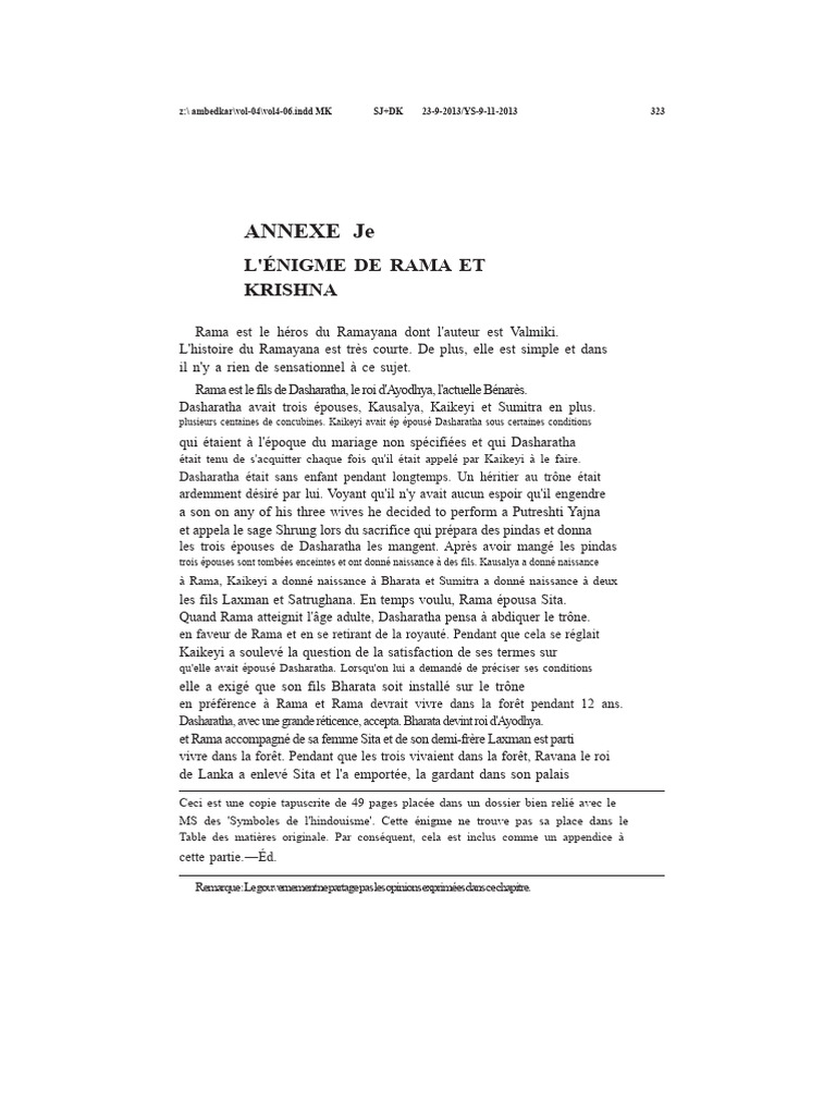 L'Histoire de Rama dans le Ramayana | PDF | Sītā | Mahabharata