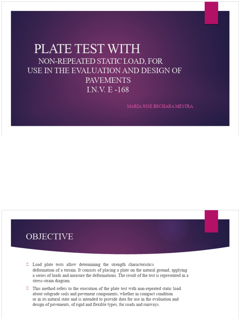 Non-Repeated Static Load Plate Test | PDF | Deformation (Engineering ...