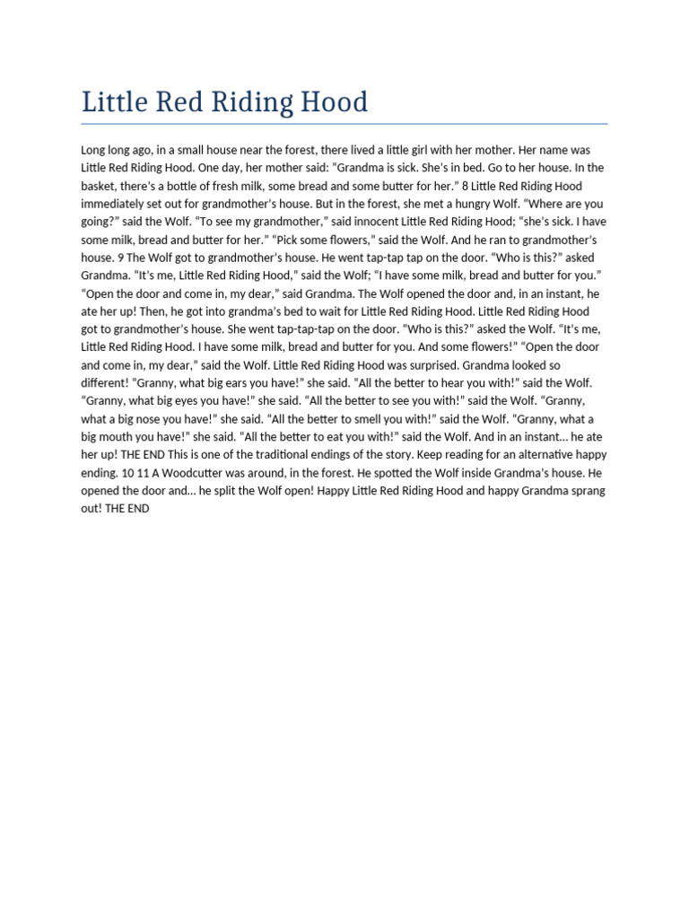 Little Red Riding Hood | PDF