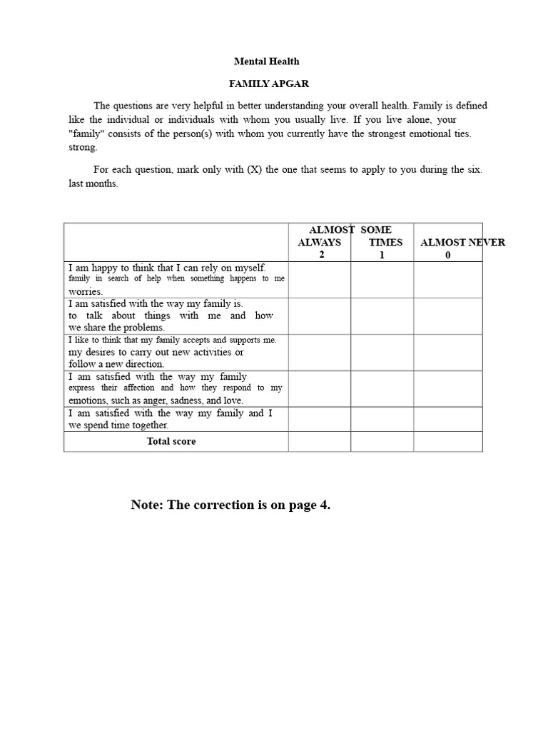 Family Health and Well-Being Assessment | PDF | Well Being | Quality Of ...
