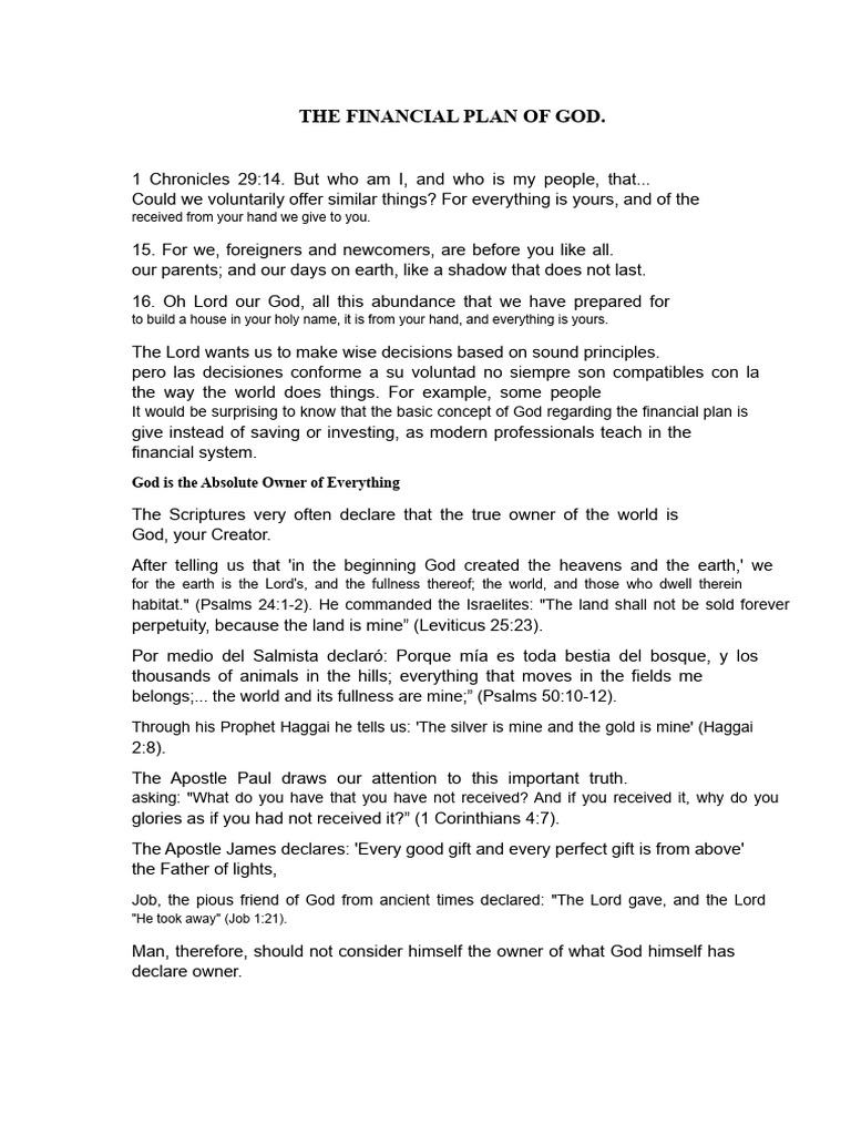 God's Financial Stewardship Principles | PDF | Abraham | Book Of Genesis
