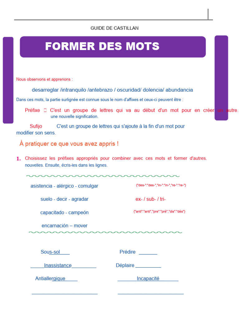 Guide sur les affixes en castillan | PDF | Linguistique | Lexical semantics