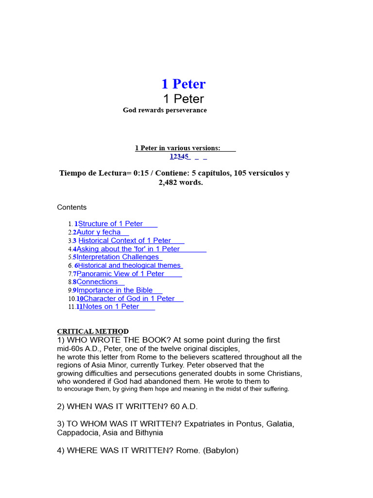 1 Peter | PDF | Saint Peter | Acts Of The Apostles