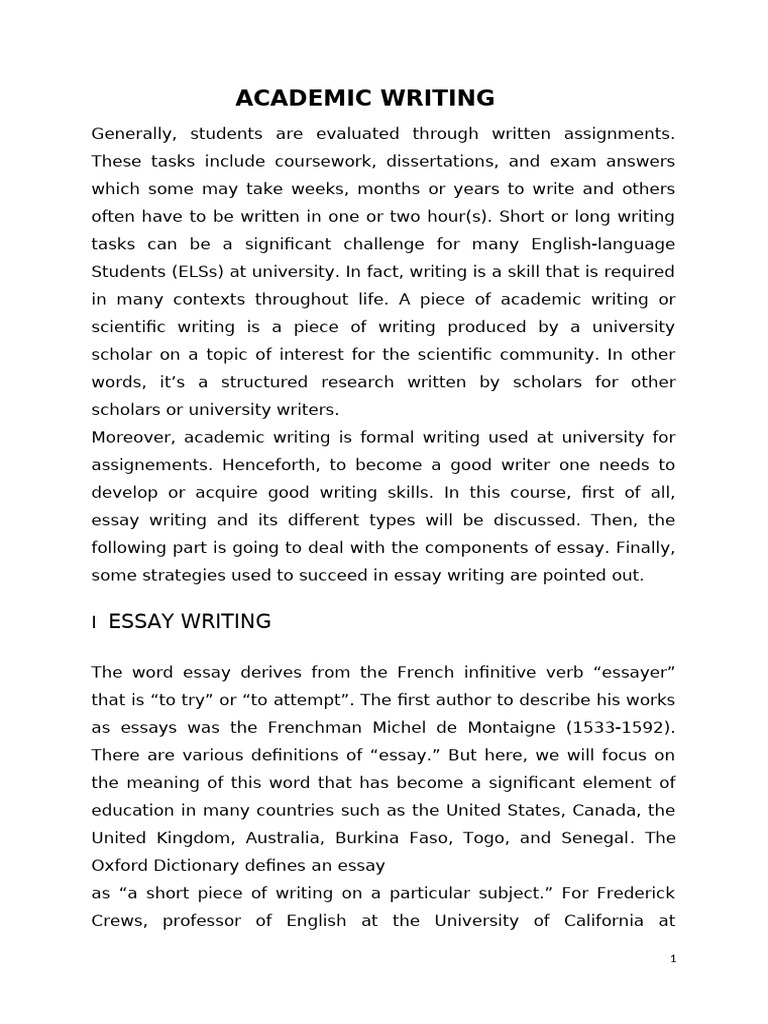 Academic Writing Essentials Guide | PDF | Essays | Word
