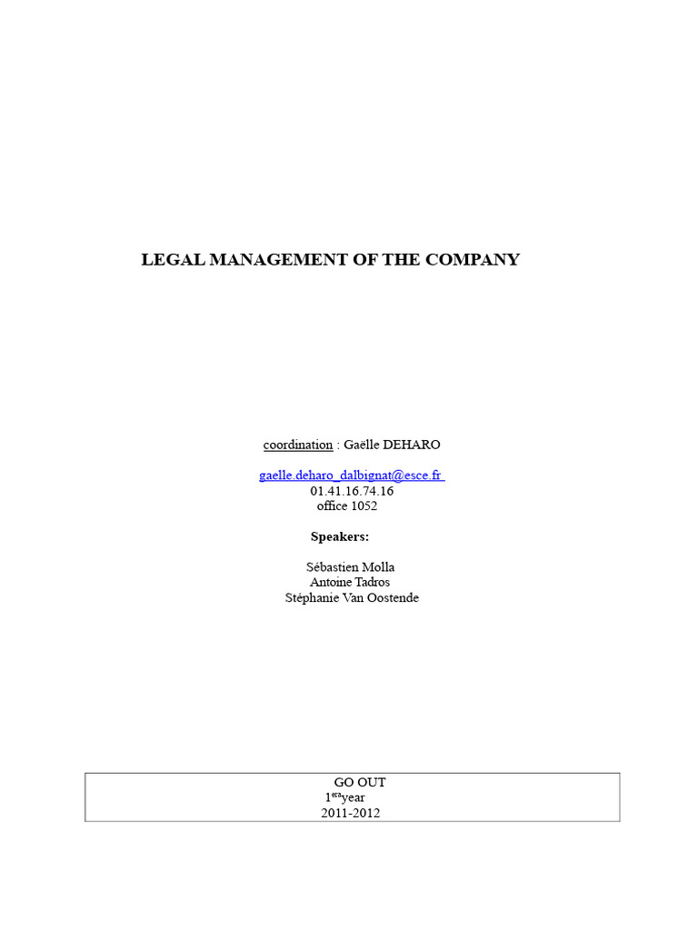 Legal Management Course | PDF | Knowledge