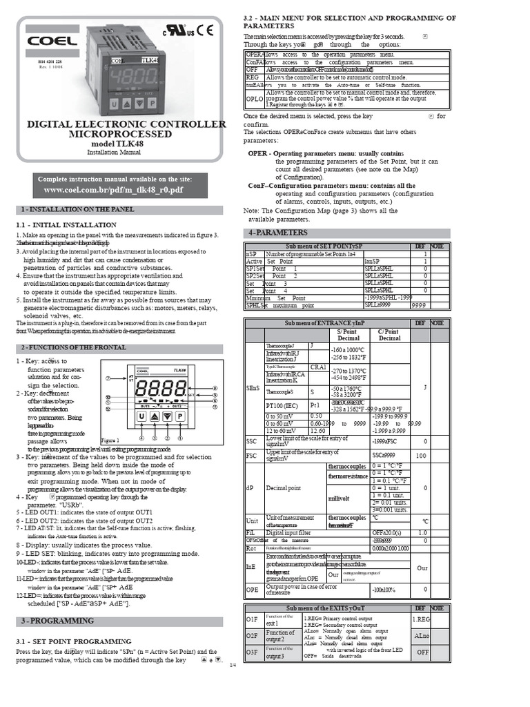 Digital Controller Parameter Menu Guide | PDF | Parameter (Computer ...