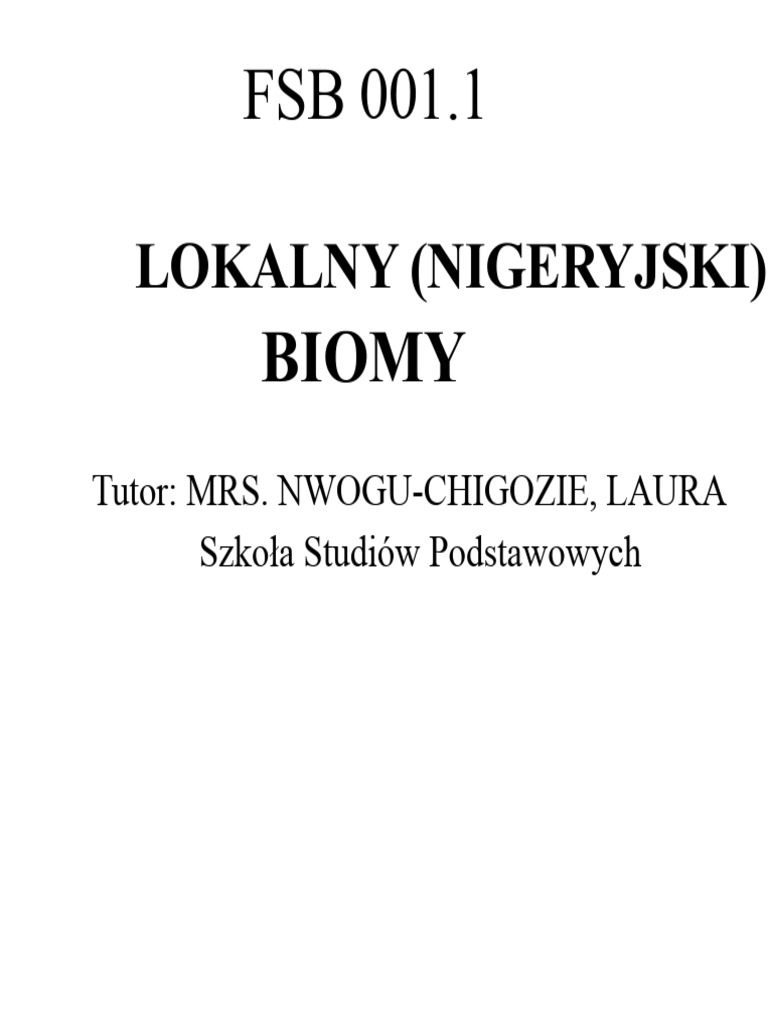 Lokalne Biomy | PDF