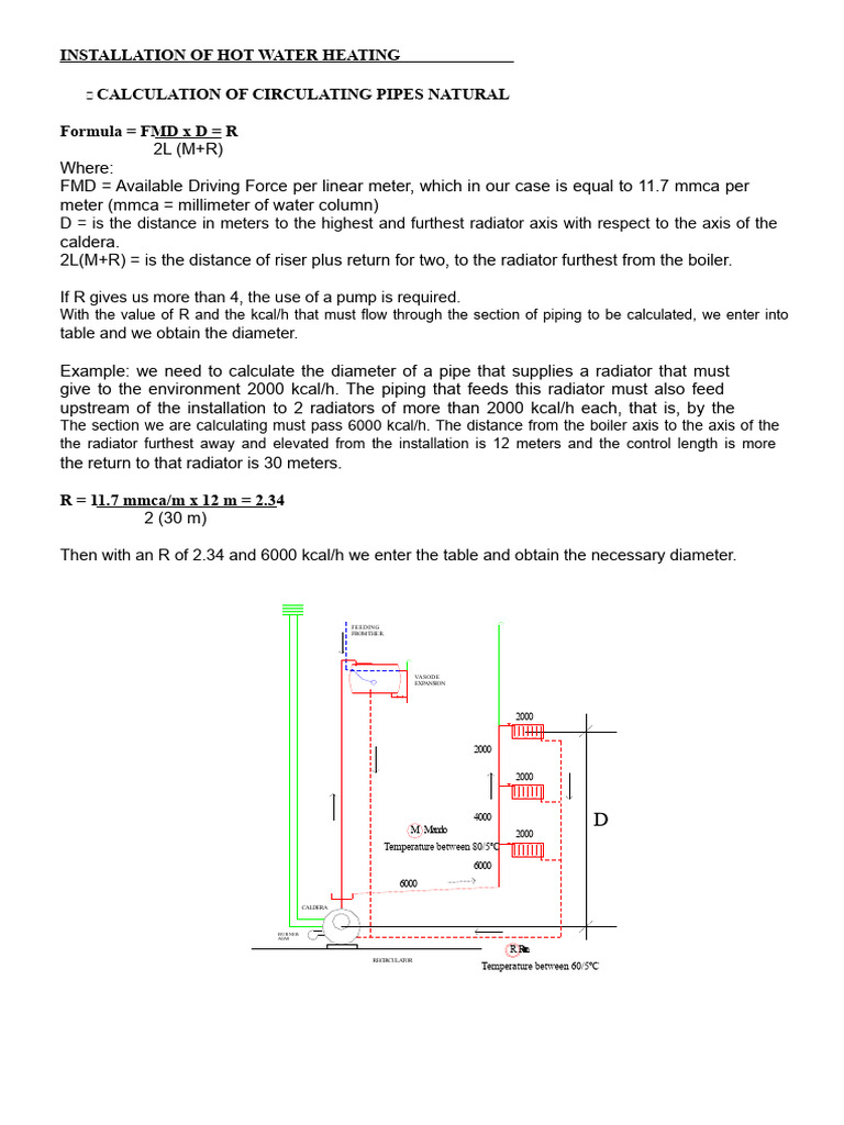 Calculation of Pipes for Heating | PDF | Radiator | Pump