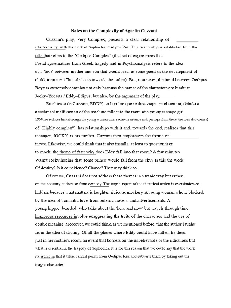 Cuzzani's Complex Oedipus Parody | PDF
