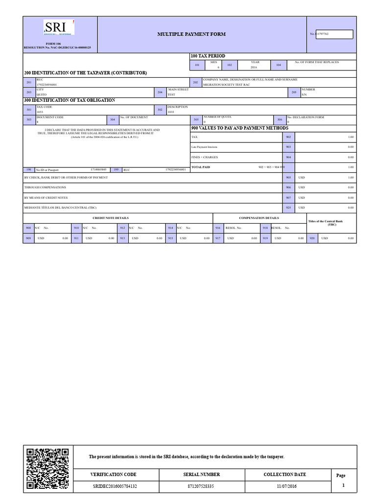 Form 106 | PDF | Identity Document | Payments