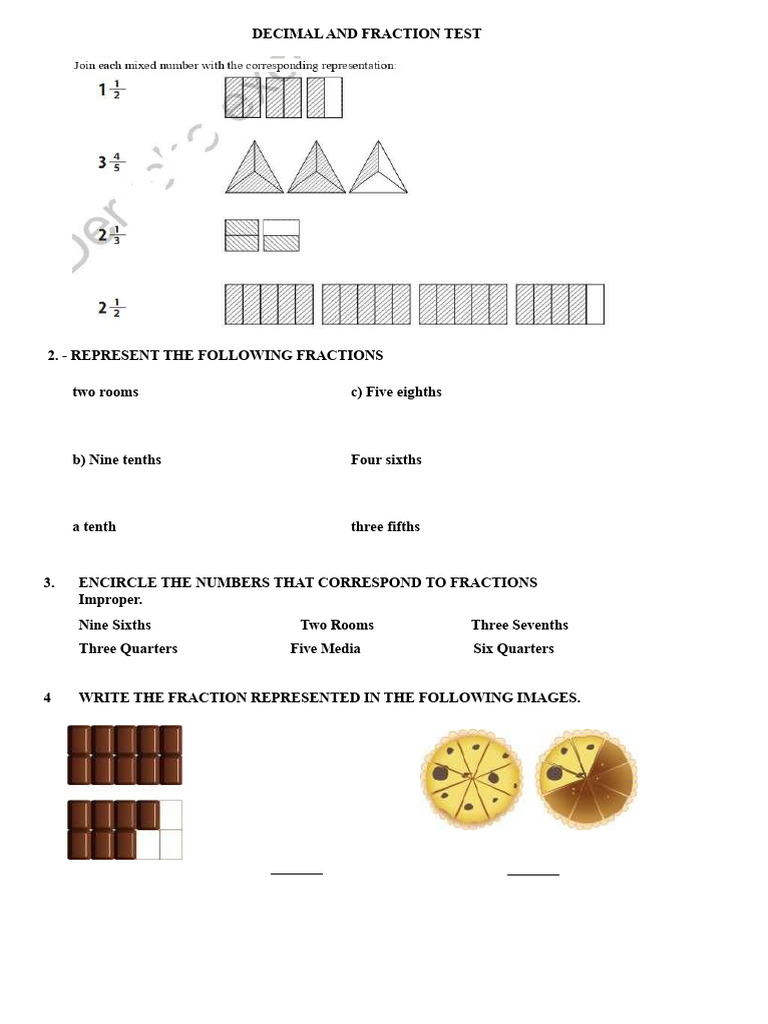 Decimal and Fraction Test Exercises | PDF | Arithmetic | Numbers