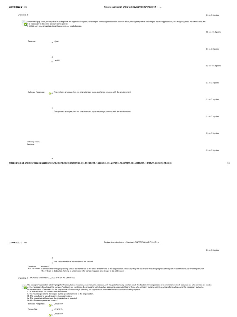 Review submission of the test_ QUESTIONNAIRE UNIT I – IT | PDF | System ...