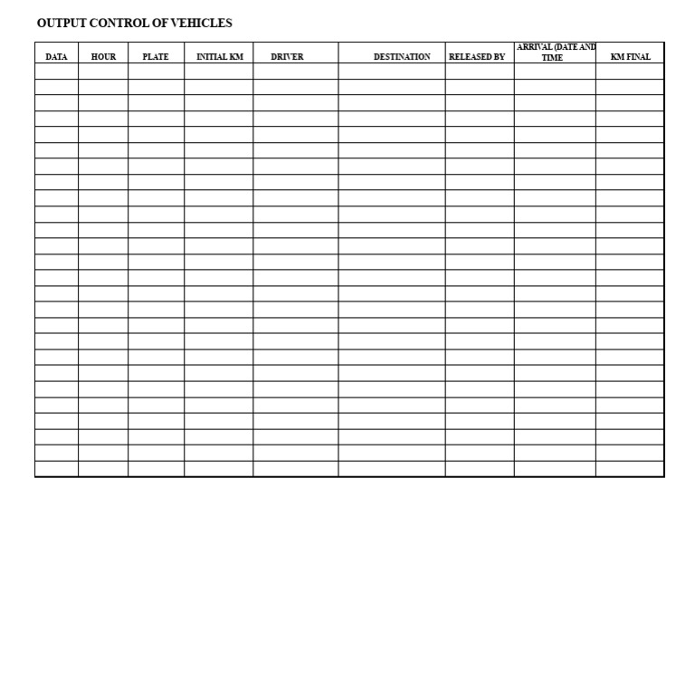 Vehicle Exit Control Model | PDF