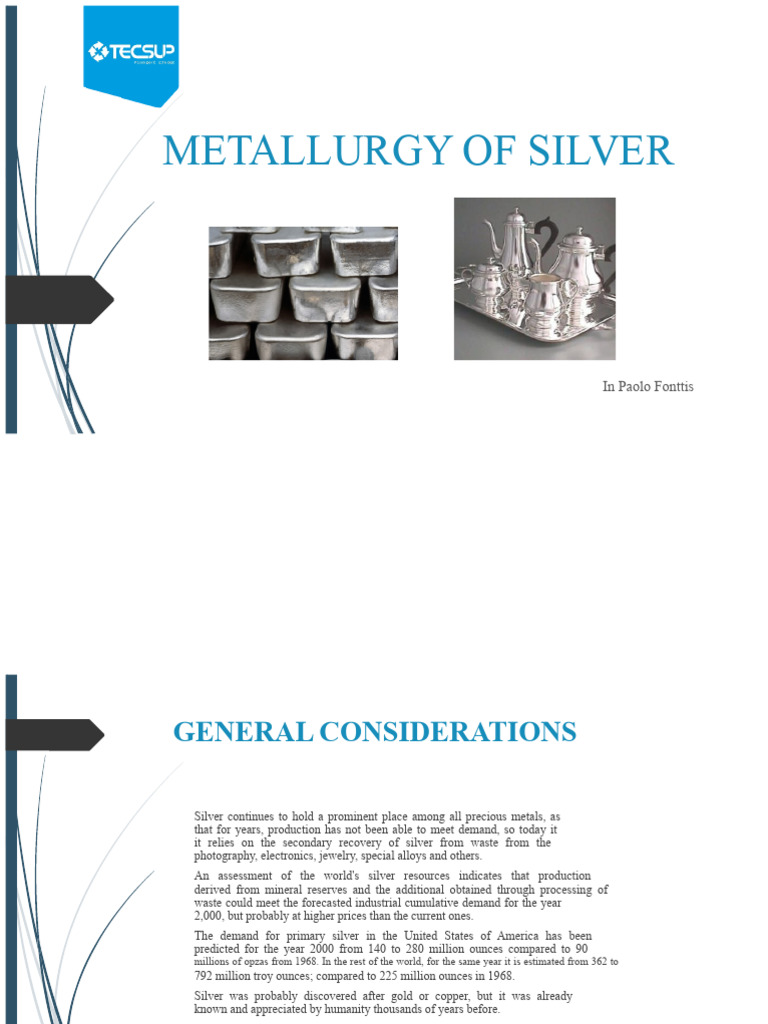 Silver Metallurgy: Properties & Extraction | PDF | Silver | Lead