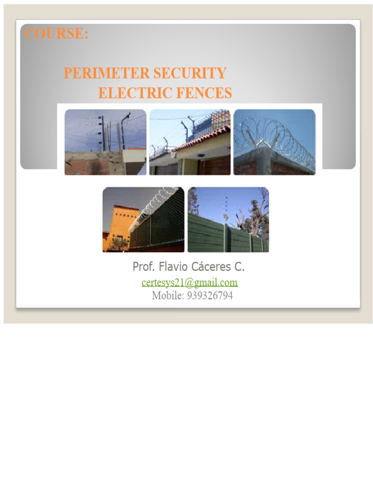 Perimeter Security: Electric Fences Guide | PDF | Electrical Wiring ...