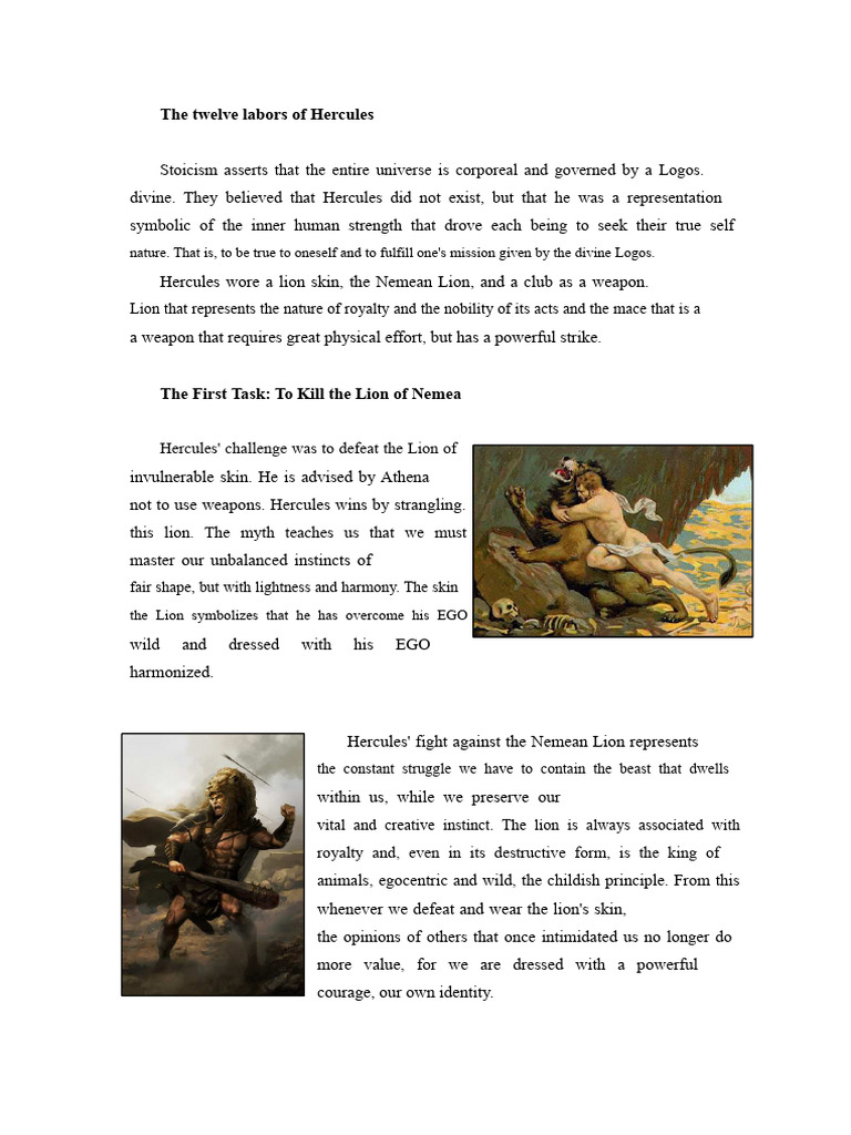 Hercules' Twelve Labors Explained | PDF | Hades