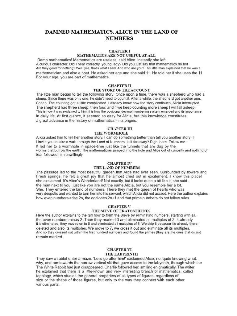 Alice's Journey Through Mathematics | PDF | Mathematics