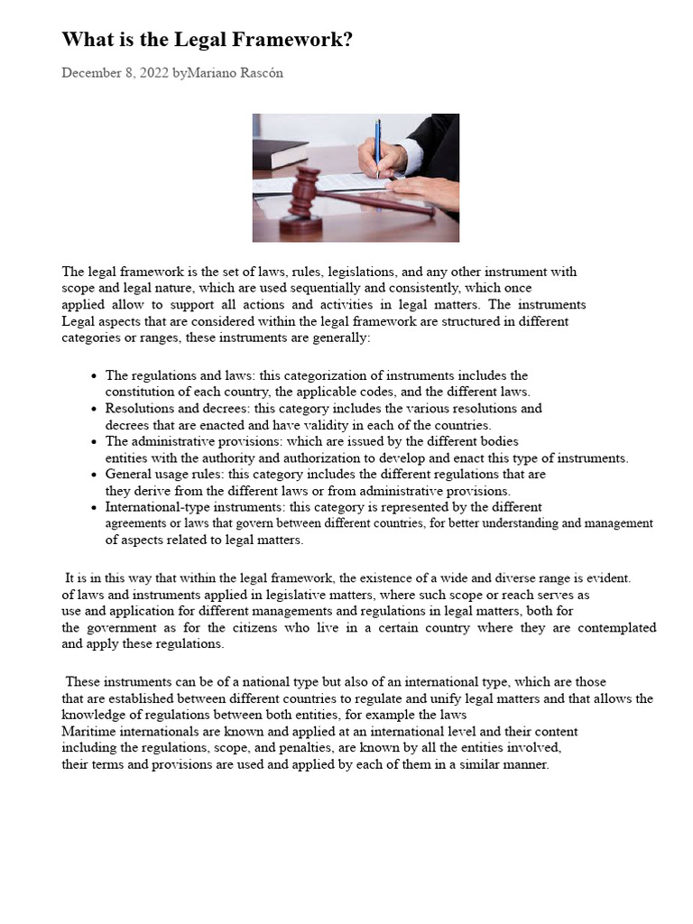 What is the Legal Framework? - Strategic Approach | PDF