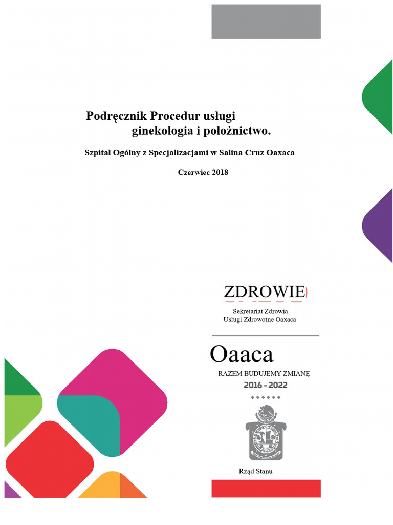 Podręcznik Procedur Usług Ginekologicznych I Położniczych | PDF