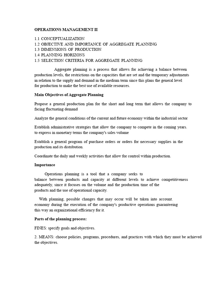 Aggregate Planning Strategies Explained | PDF | Labour Economics ...