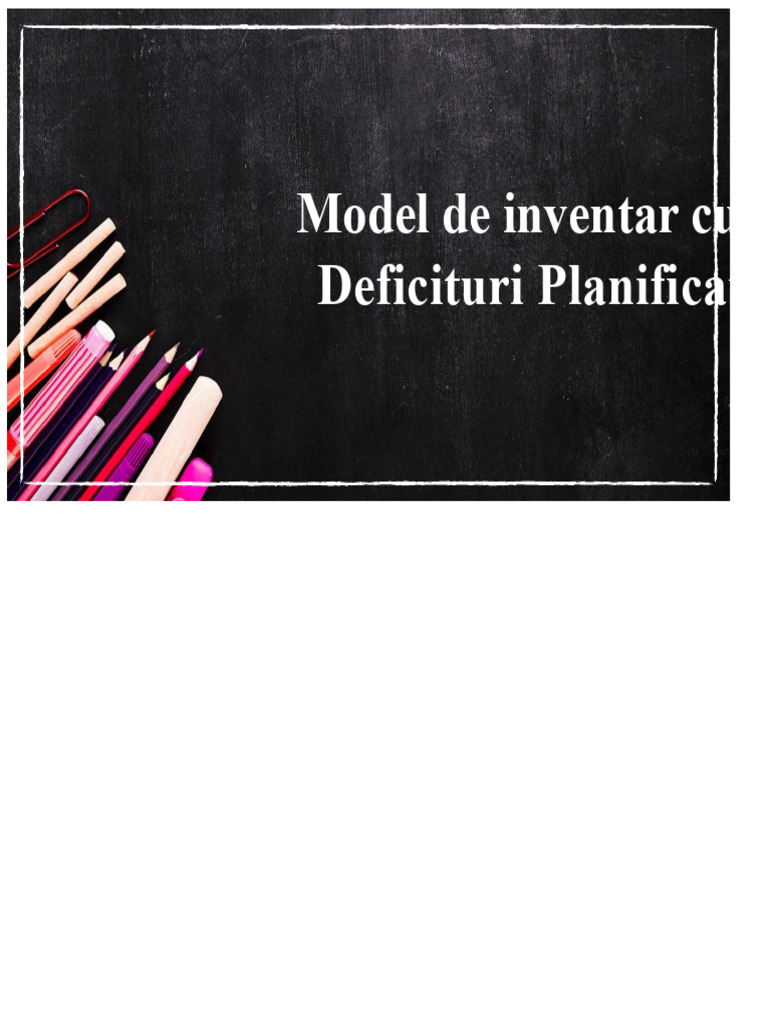 10.3-Model de Inventar Cu Deficit Planificat-1 | PDF