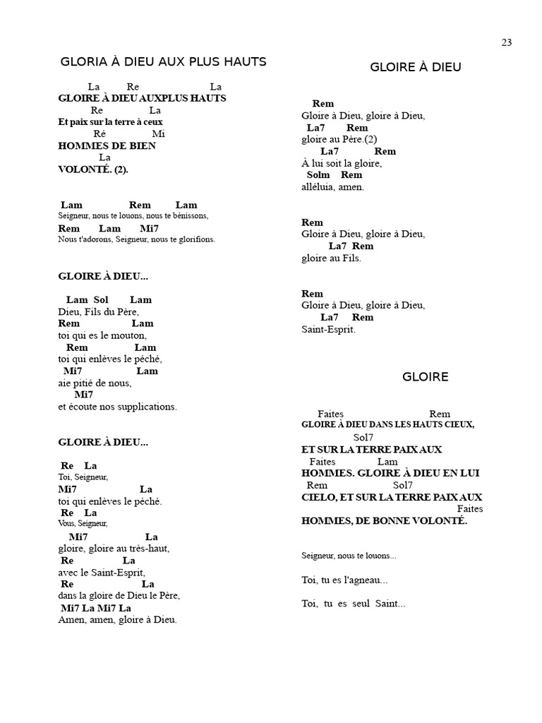 Gloire à Dieu : Hymnes et Louanges | PDF | Doctrines et croyances ...