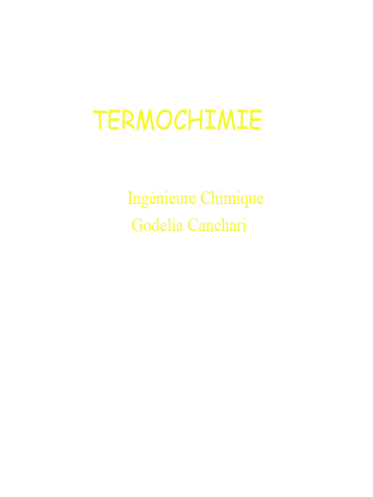 Introduction à la Thermochimie | PDF | Réactions chimiques | Chaleur