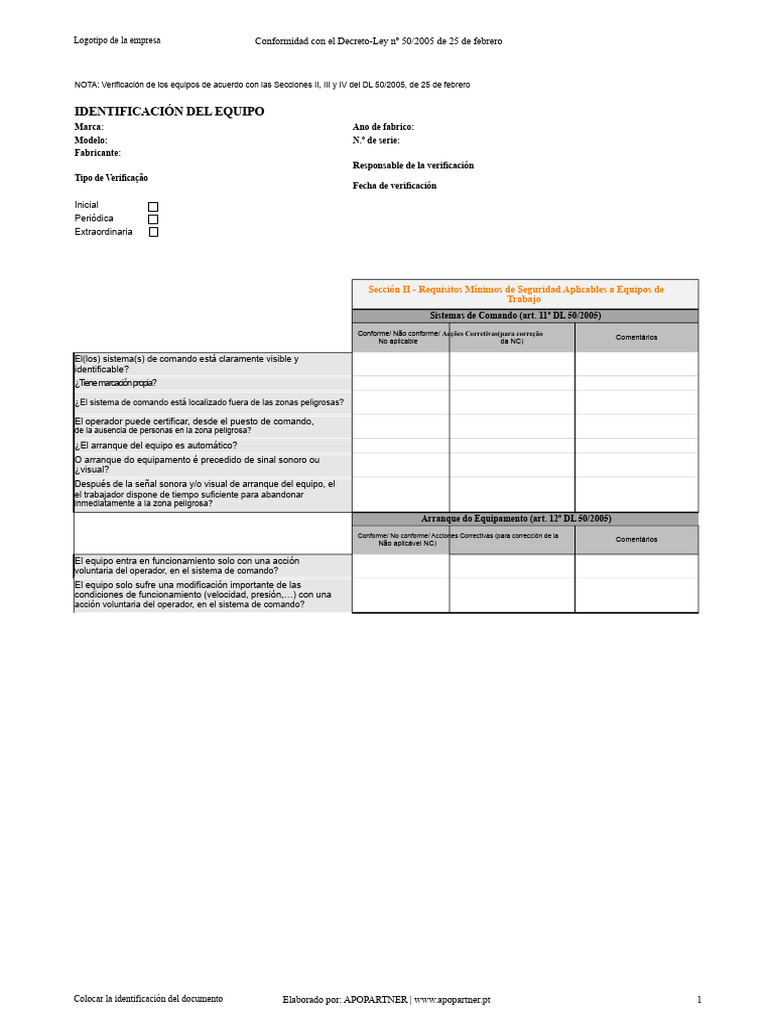 Verificación de Equipos según DL 50/2005 | PDF | Máquina elevadora | Física