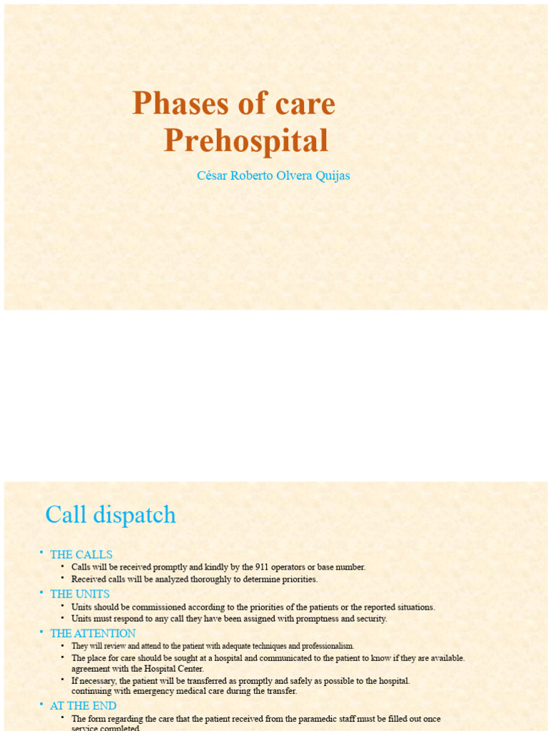 Phases of Prehospital Care | PDF | Emergency Medical Services | Allergy