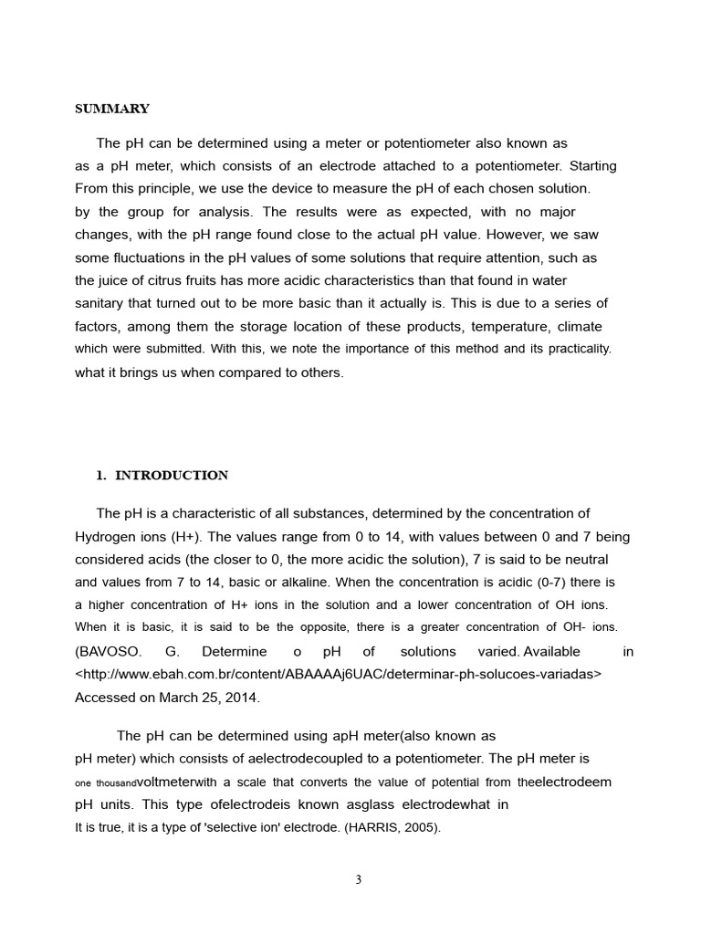 pH report.docx | PDF | Ph | Physical Chemistry