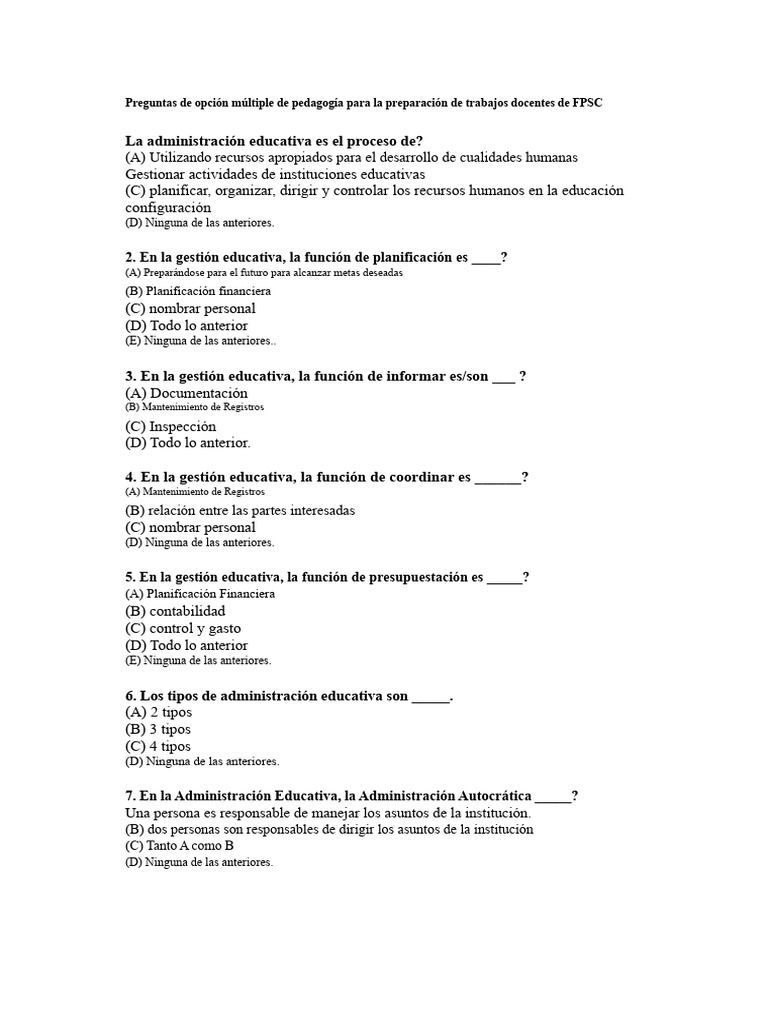 Gestión Educativa: Funciones y Tipos | PDF | Plan de estudios | Evaluación