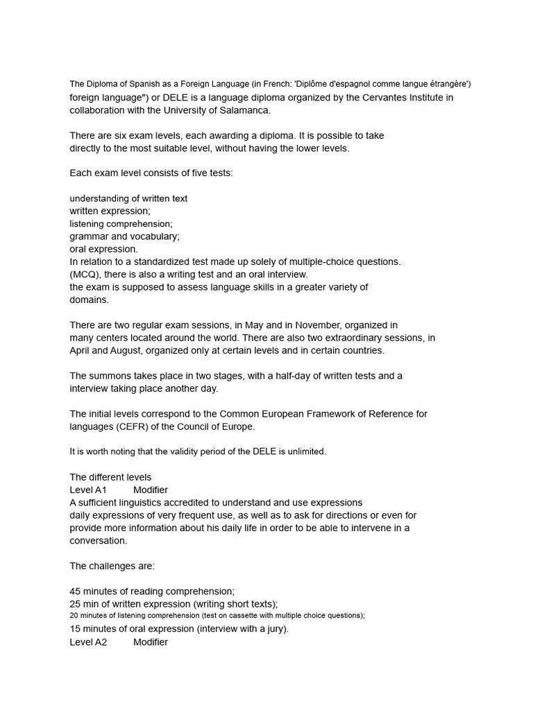 DELE B1 | PDF | Applied Linguistics | Linguistics