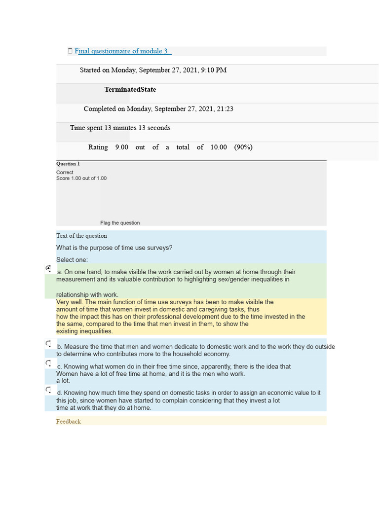 Final Questionnaire of Module 3 Autonomy and Human Rights of Women ...