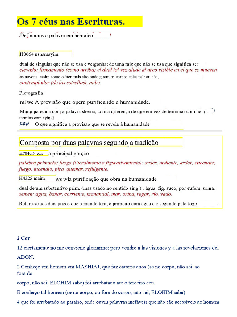 Os Sete Céus nas Escrituras Sagradas | PDF | Céu | Messias
