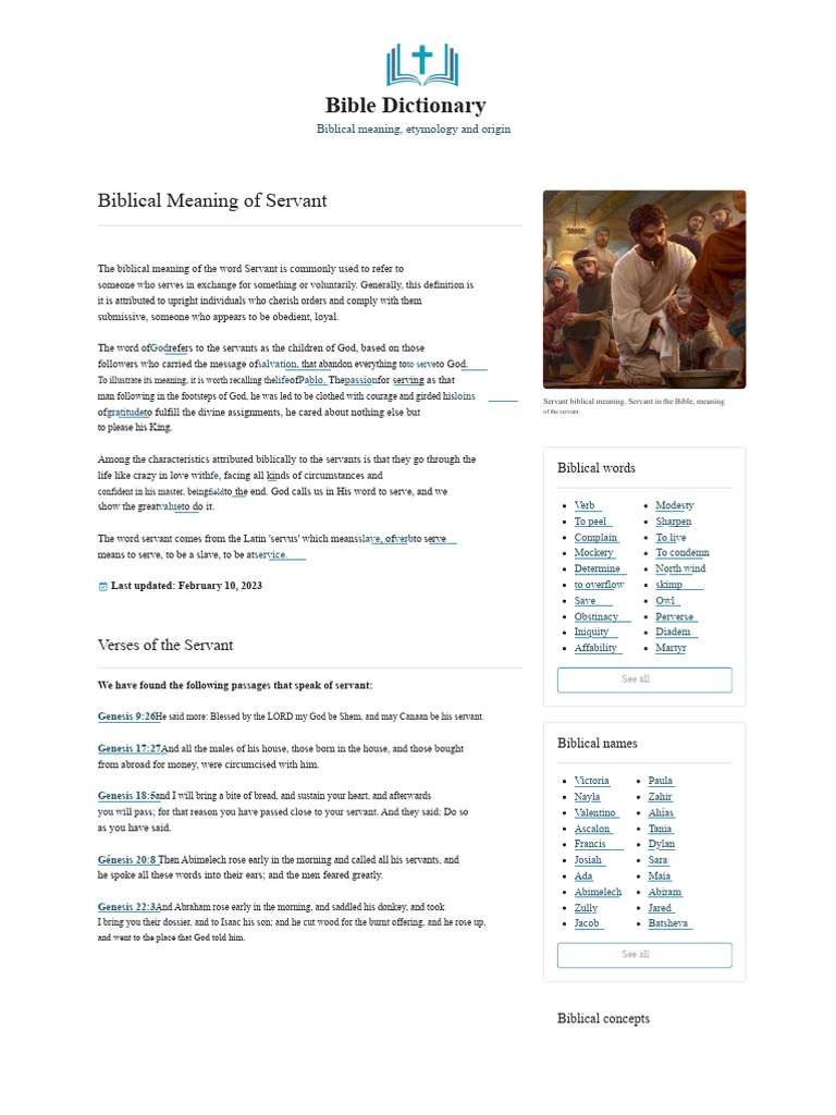 Biblical Meaning of Servant Explained | PDF | Book Of Genesis | Old ...