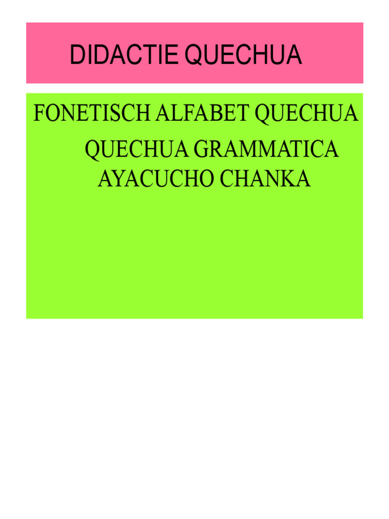 Quechua Aa | PDF