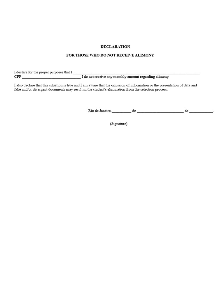 MODEL STATEMENT FOR THOSE WHO DO NOT RECEIVE ALIMONY 3.pdf | PDF