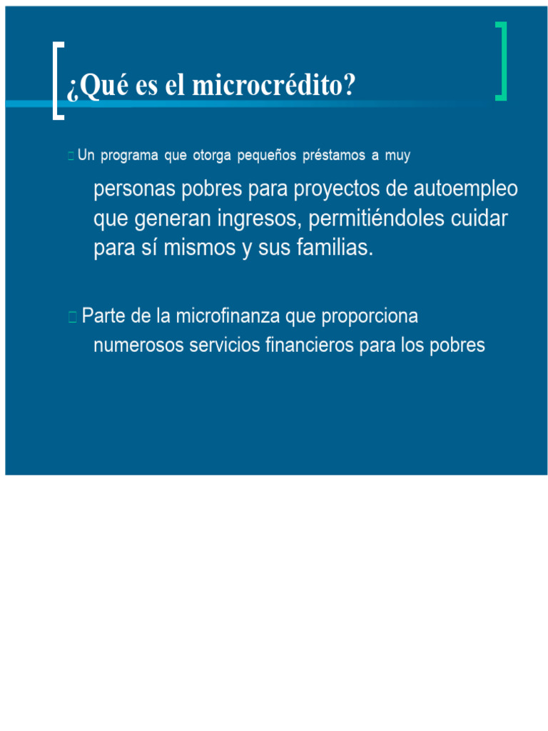 Importancia y Funcionamiento del Microcrédito | PDF | Banco Grameen ...