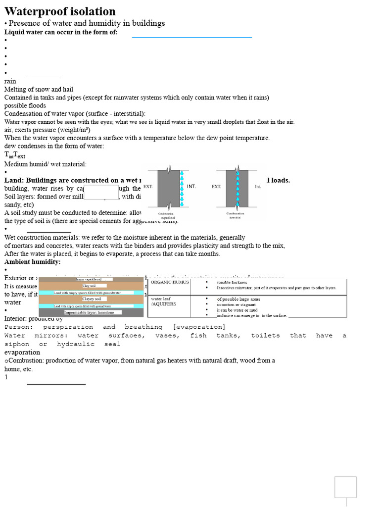 Waterproofing Techniques for Buildings | PDF | Water | Humidity