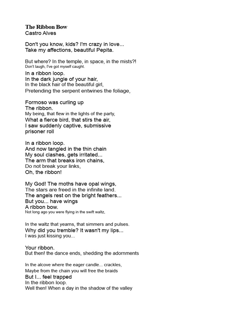 The Ribbon Bow: A Poetic Love Story | PDF