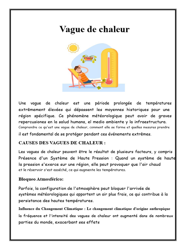 Vagues de chaleur : impacts et prévention | PDF | Canicule | Changement ...