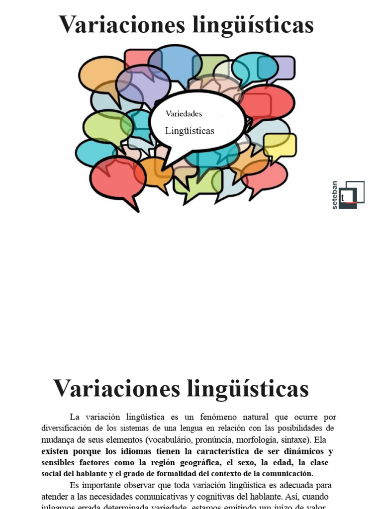 Tipos y factores de variación lingüística | PDF | Palabra | Lingüística