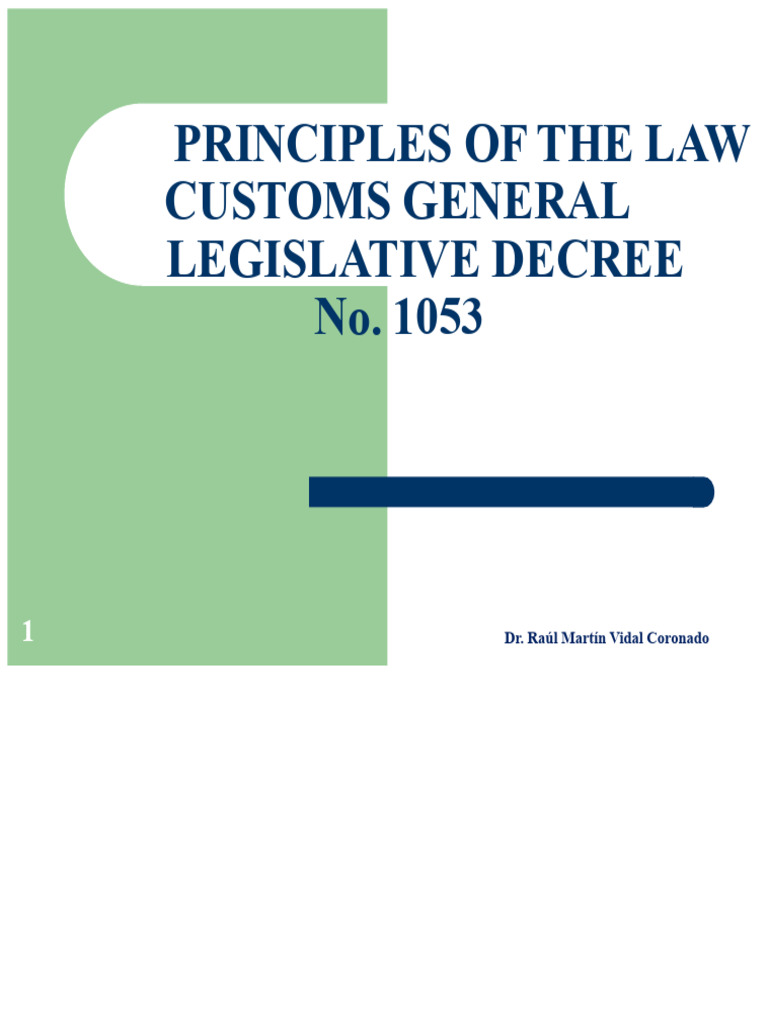 Customs Law Principles Overview | PDF | Customs | Quality Management