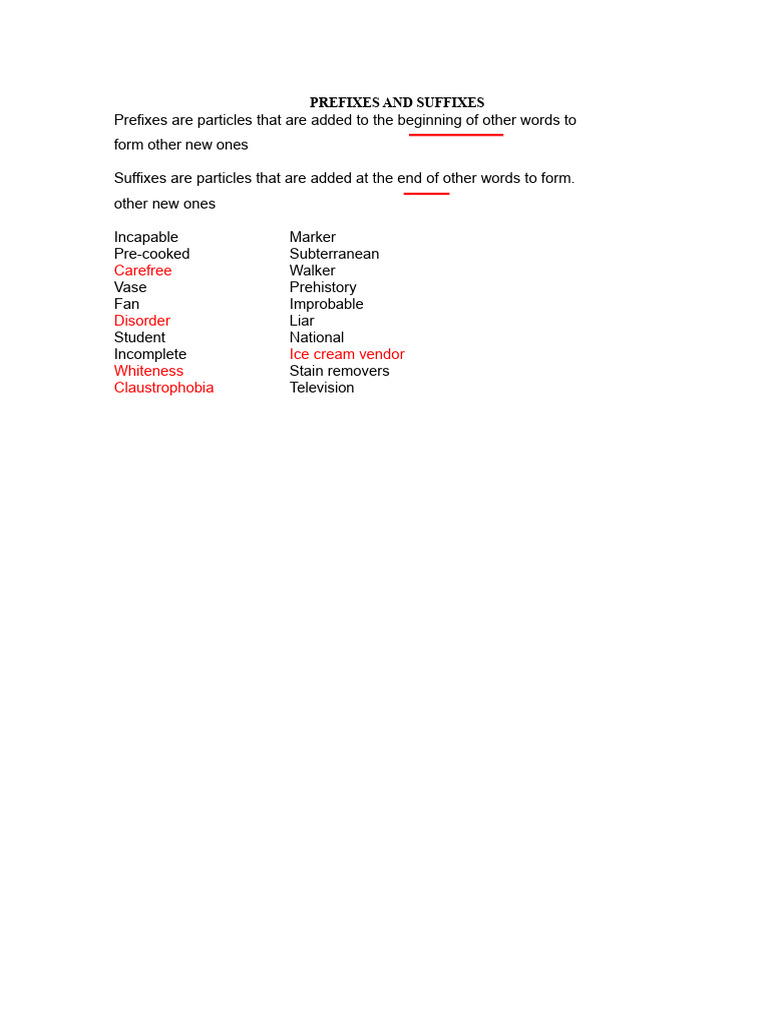 Understanding Prefixes and Suffixes | PDF