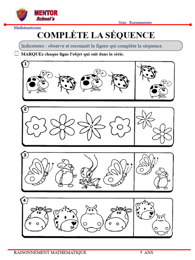 Guide de Raisonnement Mathématique 5 ans | PDF | Mathématiques