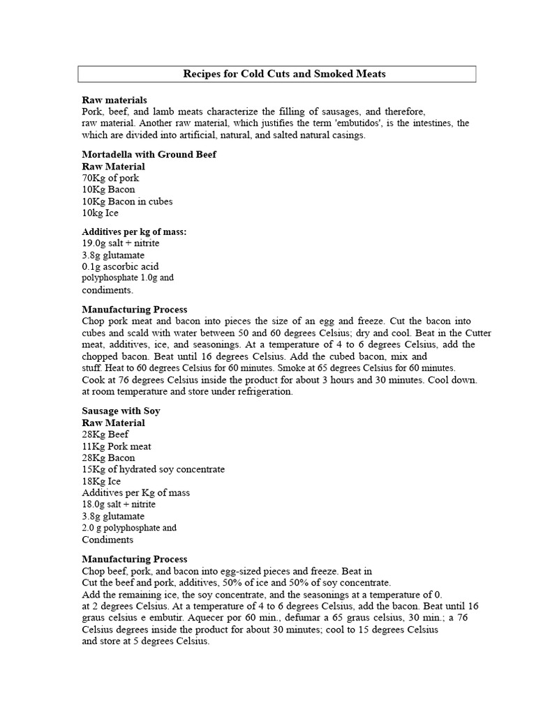 Smoked Foods Manual | PDF | Bacon | Sausage