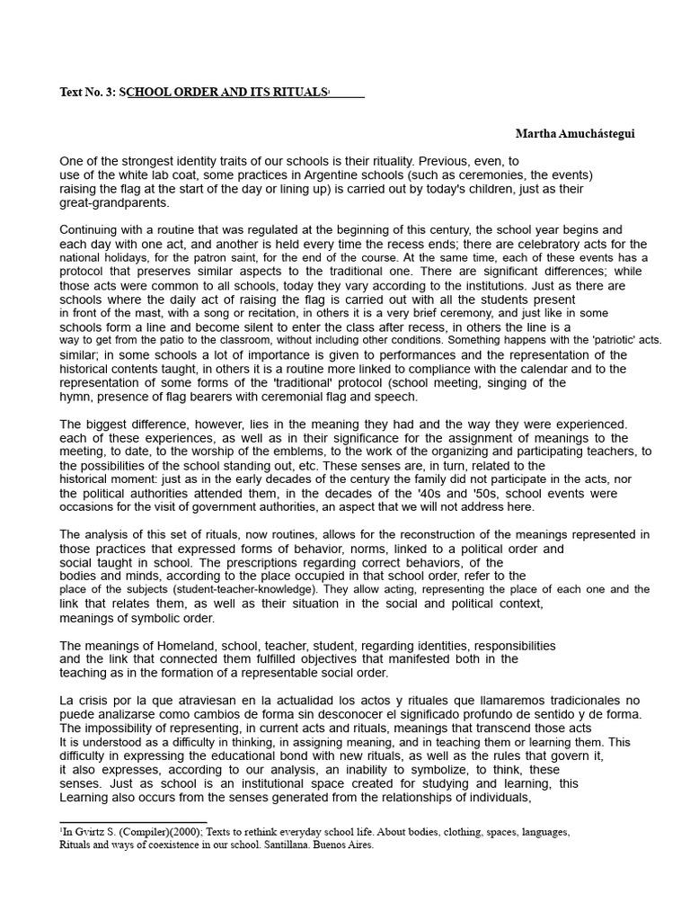 School Rituals and Their Historical Significance | PDF | Rituals ...