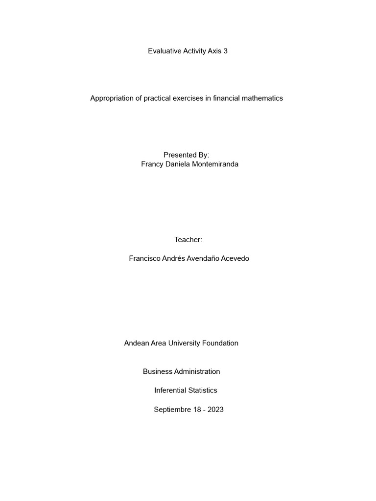 Financial Mathematics Exercises and Analysis | PDF | Interest ...