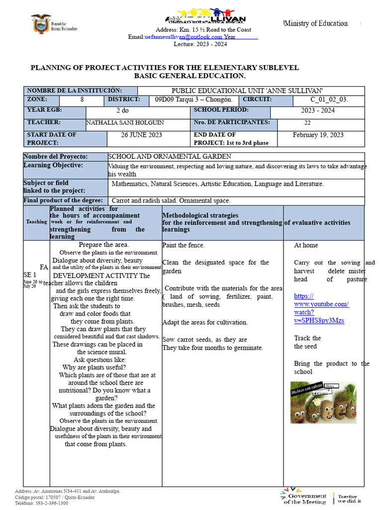 Second Grade School Project 2023 | PDF | Seed